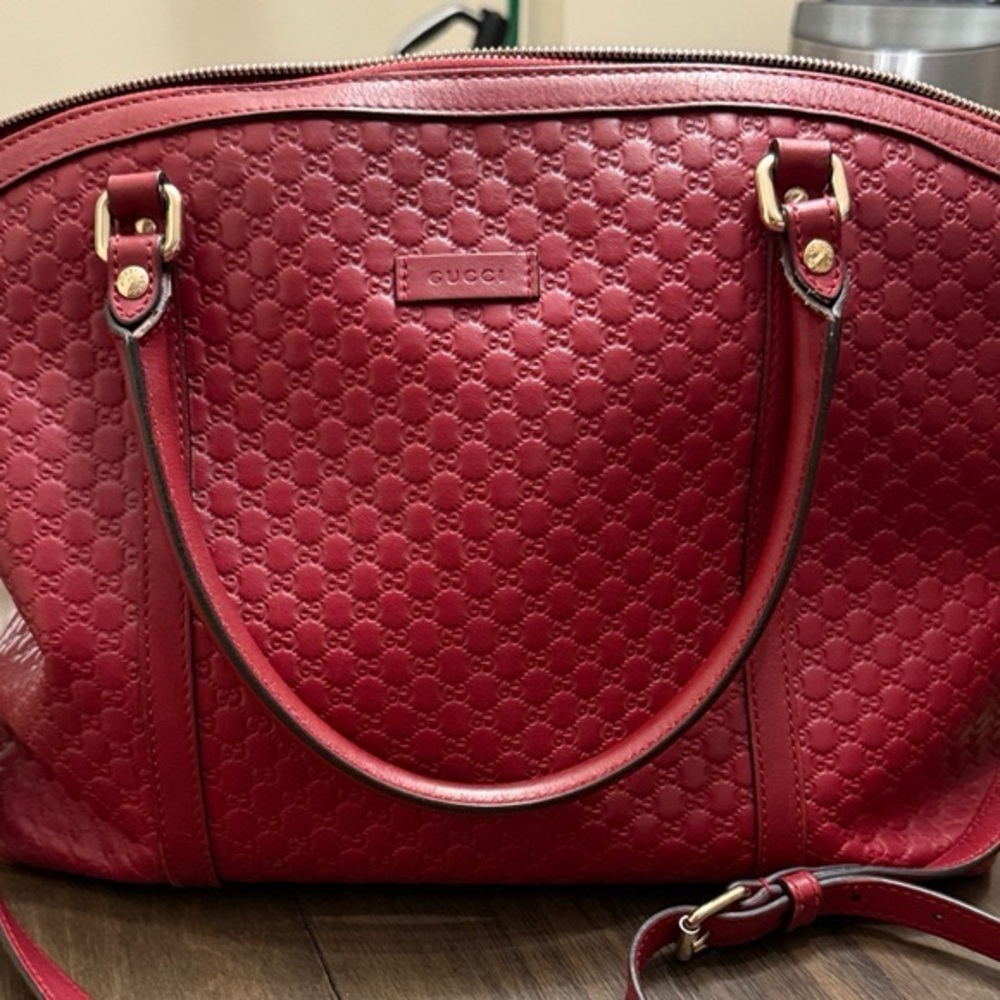 Gucci Microguccissima Red leather tote bag. - Picture 4 of 7